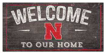 Nebraska Cornhuskers Welcome Distressed 6 x 12