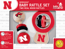 Nebraska Cornhuskers Wood Rattle Set