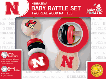 Nebraska Cornhuskers Wood Rattle Set