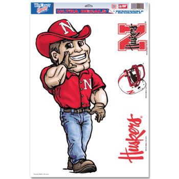 Nebraska Huskers Ultra Decal 11in x 17in Mascot