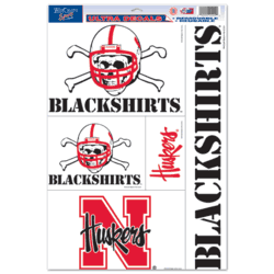 Nebraska Huskers Ultra Decal 11in x 17in Multi Logo