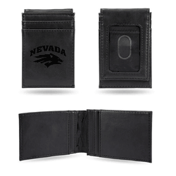Nevada Wolfpack Laser Engraved Black Front Pocket Wallet