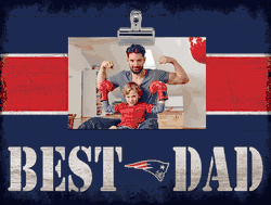 New England Patriots 10" x 8" Best Dad with Stripe Clip Frame