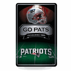 New England Patriots  11" x 17" Metal Home Dcor Sign
