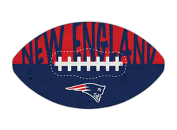 New England Patriots 12" Football Cutout Sign with City Name