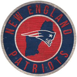 New England Patriots 12 in. Circle w/ State Sign