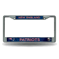 New England Patriots  12" x 6" Chrome Frame With Decal Inserts