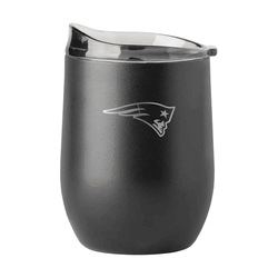 New England Patriots 16oz Black Etch Powder Coat Curved Bev