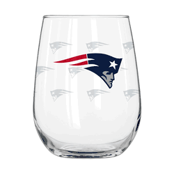 New England Patriots 16oz Satin Etch Curved Beverage Glass