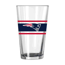 New England Patriots 16oz Stripe Pint Glass