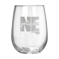 New England Patriots 17oz Stemmless Wine Glass