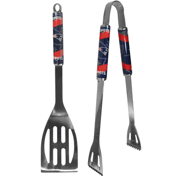 New England Patriots 2 pc Steel BBQ Tool Set