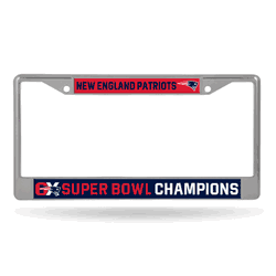 New England Patriots 2019 Super Bowl Champ 12" x 6" Chrome Frame With Decal Inserts