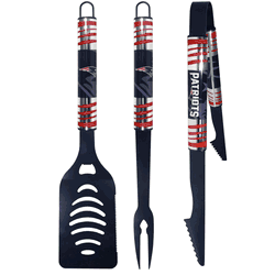 New England Patriots 3 pc Color BBQ Tool Set
