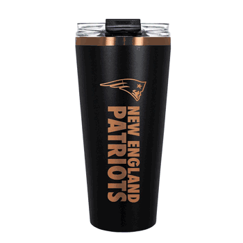 New England Patriots 32oz Black and Copper Big Slim with Straw
