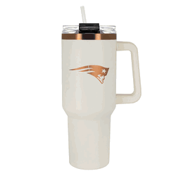 New England Patriots 40oz Crme and Copper Colossus Travel Mug with Straw