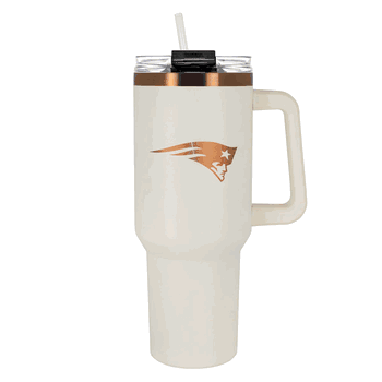 New England Patriots 40oz Crme and Copper Colossus Travel Mug with Straw