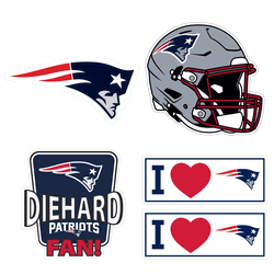 New England Patriots 5 pack of 4 inch Decals
