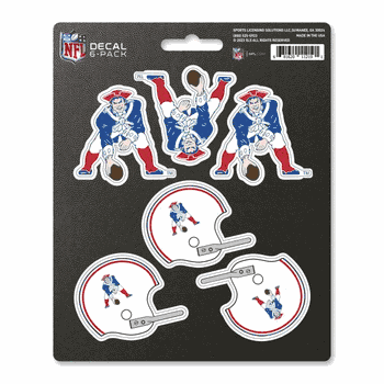 New England Patriots 6 Count Mini Decal Sticker Pack