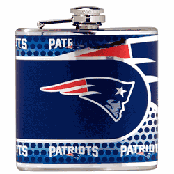 New England Patriots 6oz Stainless Steel Flask with Metallic Graphics