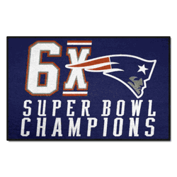New England Patriots "6X Super Bowl Champions" Starter Mat - 19in. X 30in.
