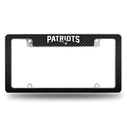 New England Patriots Black 12" x 6" Chrome All Over Automotive License Plate Frame for Car/Truck/SUV