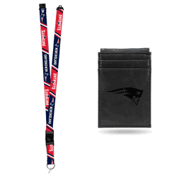 New England Patriots Black Front Pocket Wallet Set