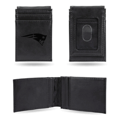 New England Patriots Black Laser Engraved Front Pocket Wallet