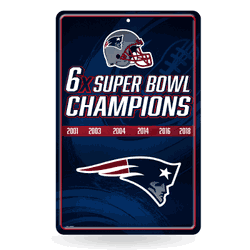 New England Patriots Champ 11" x 17" Metal Home Dcor Sign