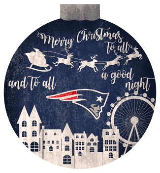 New England Patriots Christmas Village 12in Wall Art