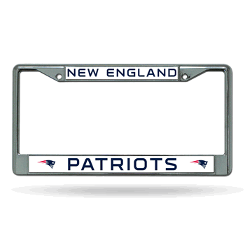New England Patriots Standard Chrome Frame with Plastic Inserts 12