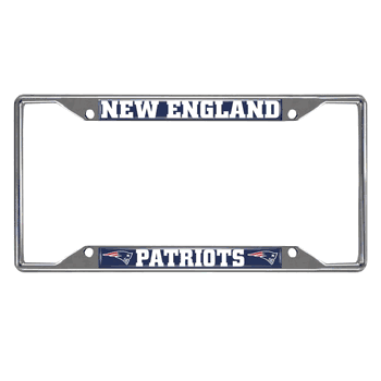 New England Patriots Chrome Metal License Plate Frame, 6.25in x 12.25in