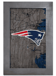 New England Patriots City Map 11x19 Sign