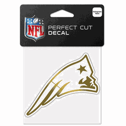 New England Patriots Decal 4x4 Perfect Cut Metallic Gold