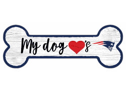 New England Patriots Dog Bone 6x12 Sign