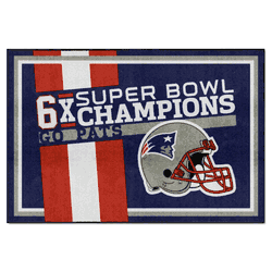 New England Patriots Dynasty 5ft. x 8ft. Plush Area Rug