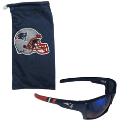 New England Patriots Edge Wrap Sunglass and Bag Set