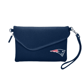New England Patriots Fold Over Crossbody Pebble Navy