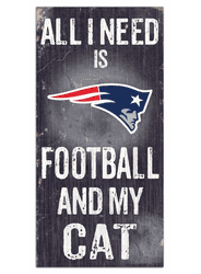 New England Patriots Football and My Cat 6x12 Sign