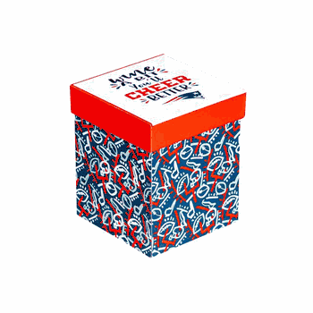 New England Patriots Glass 17oz Wine Stemless Boxed