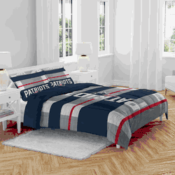 New England Patriots Heather Stripe 3 PC Full/Queen Bed in a Bag