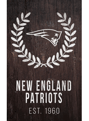 New England Patriots Laurel Wreath 11x19 Sign