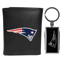 New England Patriots Leather Tri-fold Wallet & Multitool Key Chain