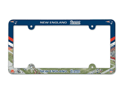 New England Patriots License Plate Frame Plastic Full Color Style