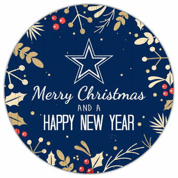 New England Patriots Merry Christmas & New Year 12in Circle