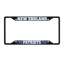 New England Patriots Metal License Plate Frame Black Finish