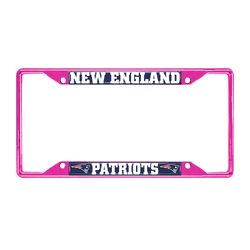 New England Patriots Pink Metal License Plate Frame - 6.25"x12.25"