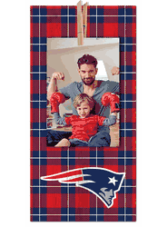 New England Patriots Plaid Clothespin 6x12 Sign