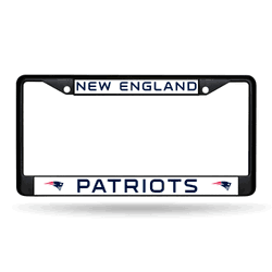 New England Patriots Primary Black Chrome Frame with Plastic Inserts 12" x 6" Car/Truck Auto Accessory