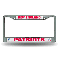 New England Patriots Retro 12" x 6" Chrome Frame With Decal Inserts